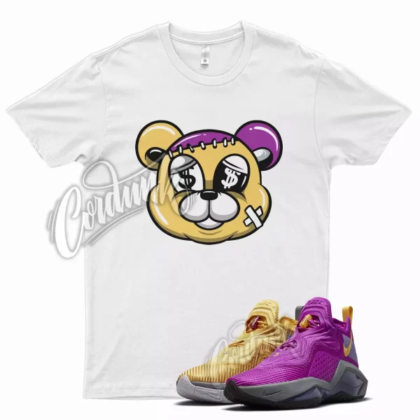 White STITCH Shirt for Lebron Soldier 14 Vivid Purple Solar Flare Persian Violet Jezsport.com