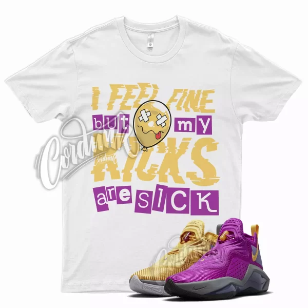 White SICK V2 Shirt for Lebron Soldier 14 Vivid Purple Solar Flare Persian Jezsport.com