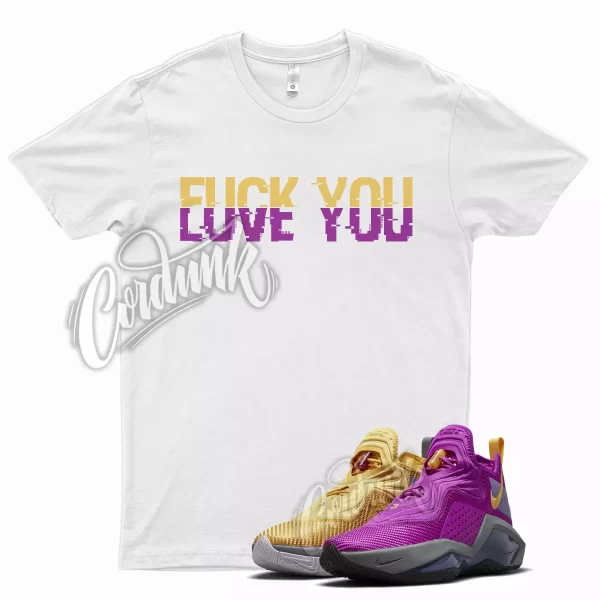 White YOU Shirt for Lebron Soldier 14 Vivid Purple Solar Flare Persian Violet Jezsport.com