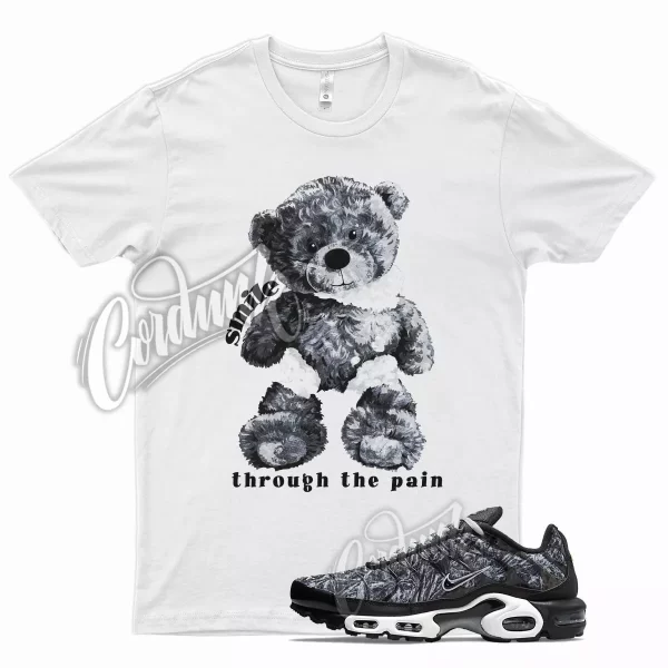 White SMILE T Shirt for N Air Max Plus Dark Smoke Grey Black Camo Jezsport.com