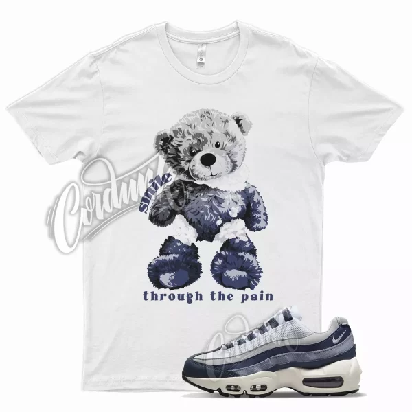 White SMILE T Shirt for N Air Max 95 Midnight Navy Sail Armory Flint Jezsport.com