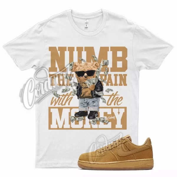 White NUMB T Shirt for N Air Force 1 Wheat Elemental Gold Griffey Harvest 6 Jezsport.com