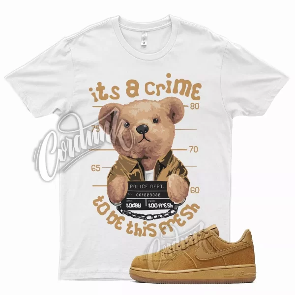 White CRIME T Shirt for N Air Force 1 Wheat Elemental Gold Griffey Harvest 6 Jezsport.com