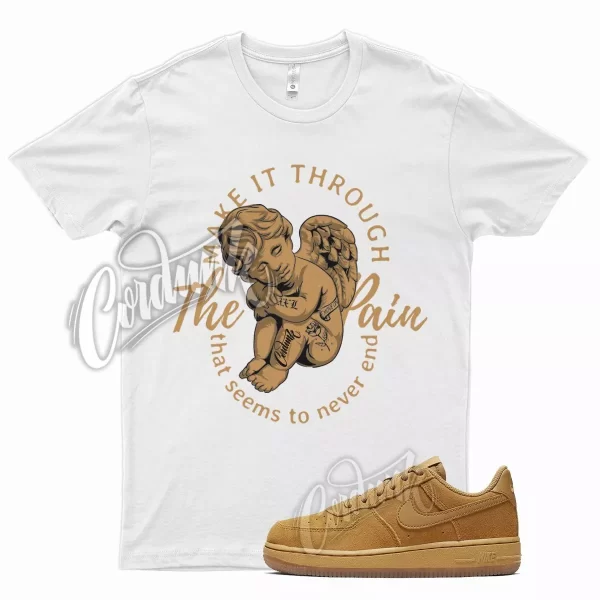 White TP T Shirt for N Air Force 1 Wheat Elemental Gold Griffey Harvest 6 Jezsport.com