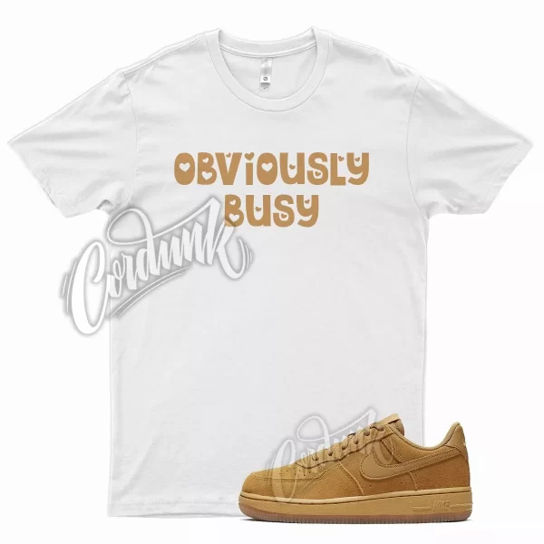 White BUSY T Shirt for N Air Force 1 Wheat Elemental Gold Griffey Harvest 6 Jezsport.com