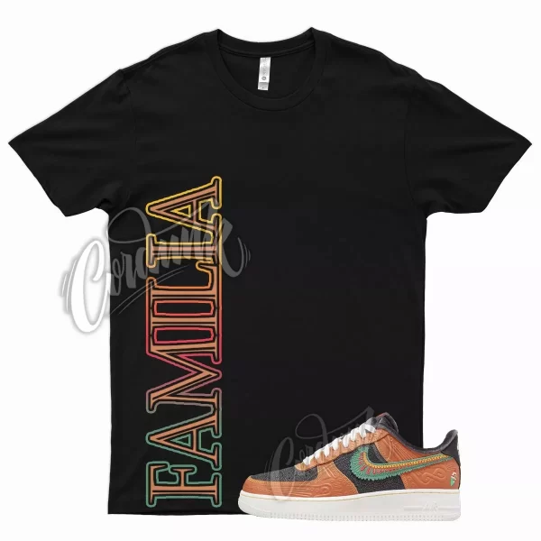 Black FAMILIA T Shirt for N Air Force 1 Siempre Familia Dia De Muertos Multi Jezsport.com