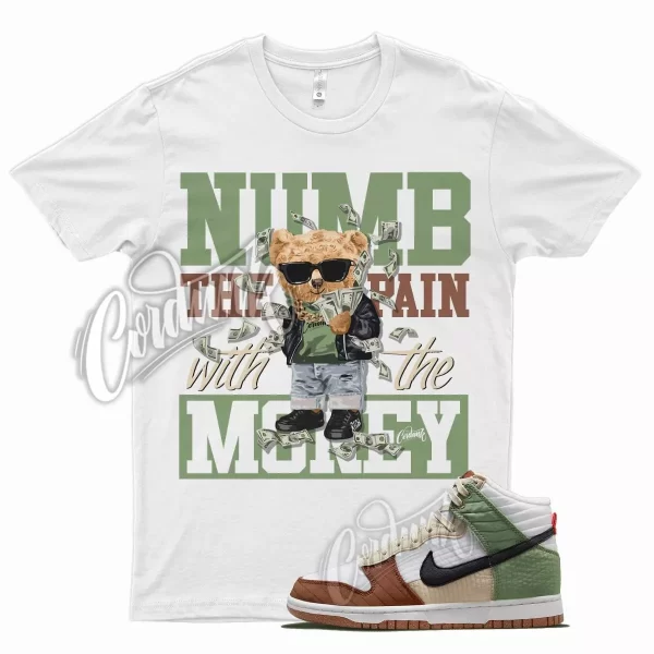 White NUMB Shirt for N Dunk High Toasty Next Nature Summit Oil Green Rattan Jezsport.com