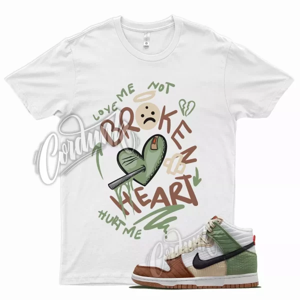 White BROKEN Shirt for N Dunk High Toasty Next Nature Summit Oil Green Rattan Jezsport.com