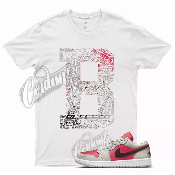 White BLESSED T Shirt for Air J1 1 Low Light Iron Ore Siren Red Black Max Jezsport.com