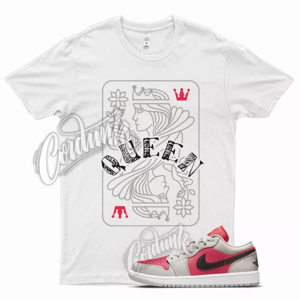 White QUEEN T Shirt for Air J1 1 Low Light Iron Ore Siren Red Black Max Jezsport.com