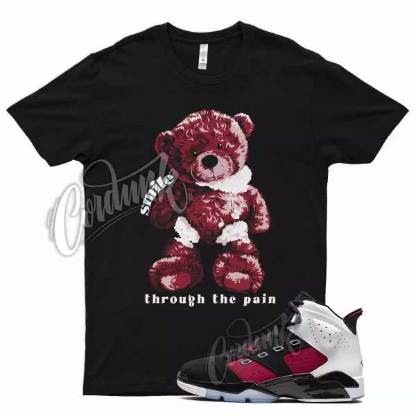 Black SMILE T Shirt for Air J1 6-17-23 Carmine White 6 17 23 Gym University Jezsport.com