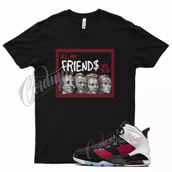 Black FRIENDS Shirt for Air J1 6-17-23 Carmine White 6 17 23 Gym University Jezsport.com