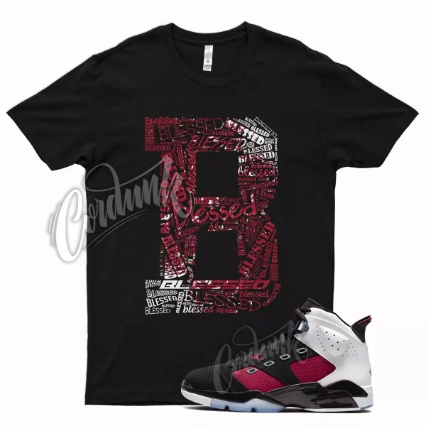 Black BLESSED Shirt for Air J1 6-17-23 Carmine White 6 17 23 Gym University Jezsport.com