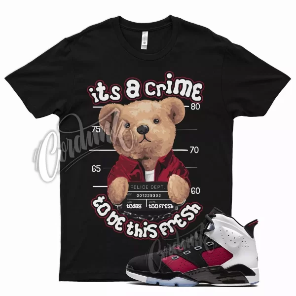 Black CRIME T Shirt for Air J1 6-17-23 Carmine White 6 17 23 Gym University Jezsport.com