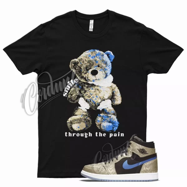 Black SMILE T Shirt for Air J1 1 Zoom Gold Laser Royal Blue DMP Metallic Jezsport.com