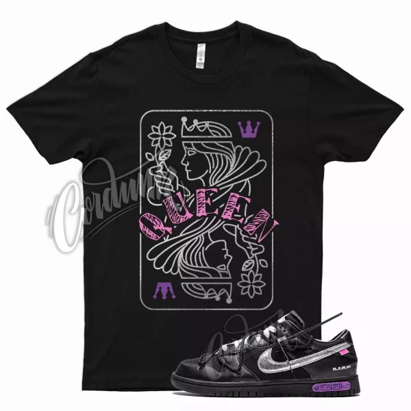 Blk QUEEN Shirt for N Dunk Low White Lot 50 Metallic Silver Pink Purple Jezsport.com