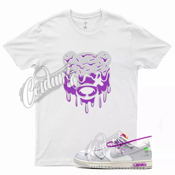 White DRIPPY T Shirt for N Dunk Low White Lot 03 50 Neutral Grey Purple Jezsport.com