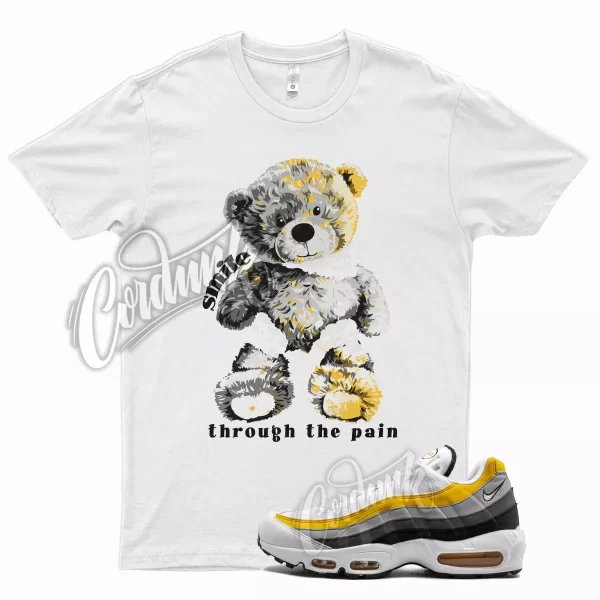 White SMILE Shirt for N Air Max 95 Dark Grey Amarillo Yellow Wolf Cool Gold Jezsport.com