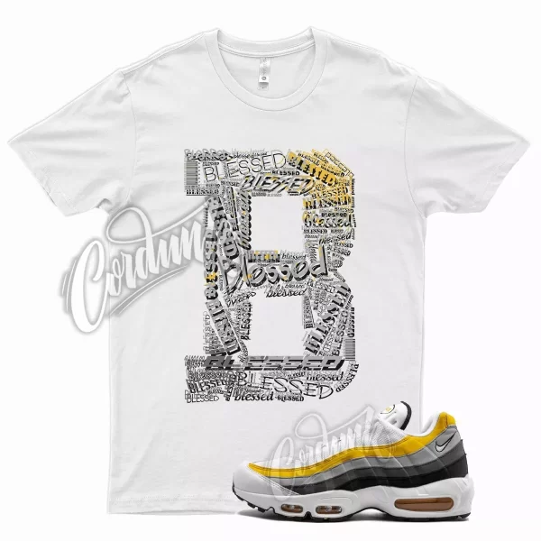 White BLESSED Shirt for N Air Max 95 Dark Grey Amarillo Yellow Wolf Cool Jezsport.com