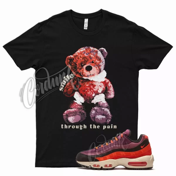 Black SMILE T Shirt for N Air Max 95 Utility Villian Red Hyper Crimson Purple Jezsport.com