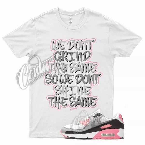 White GRIND T Shirt for N Air Max 90 Rose Pink Grey Wolf Cool Hare Bugs 18 Jezsport.com