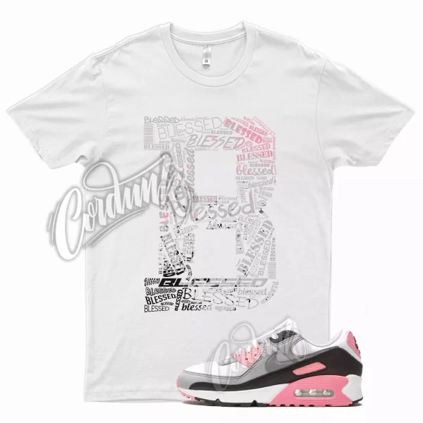 White BLESSED T Shirt for N Air Max 90 Rose Pink Grey Wolf Cool Hare Bugs 18 Jezsport.com