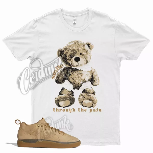 White SMILE T Shirt for Tyshawn Cardboard Gold Metallic Gum Brown Tan Jezsport.com