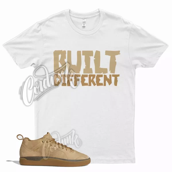 White BUILT T Shirt for Tyshawn Cardboard Gold Metallic Gum Brown Tan Jezsport.com