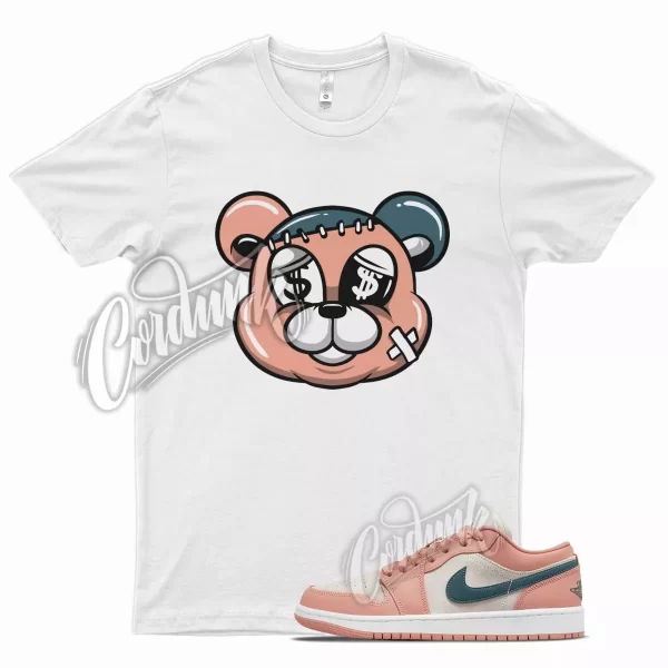 White STITCH T Shirt for Air J1 Low Light Madder Root Dark Teal Green Pink Jezsport.com