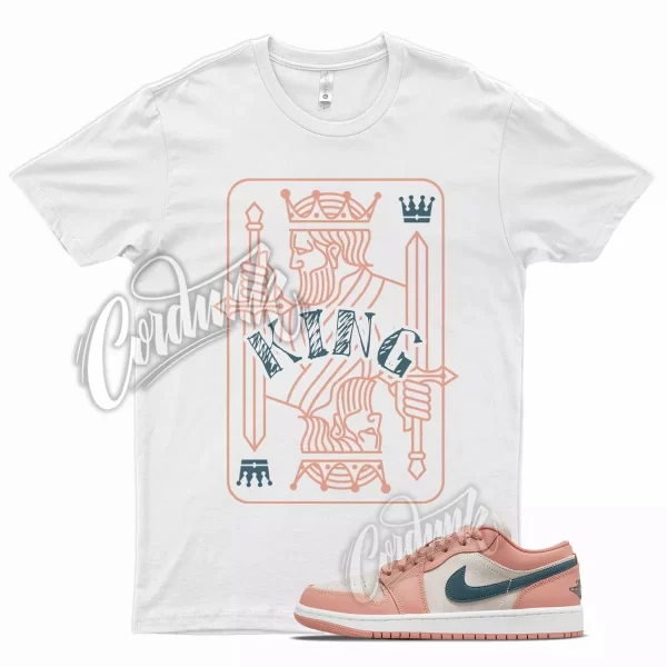 White KING T Shirt for Air J1 1 Low Light Madder Root Dark Teal Green Pink Jezsport.com