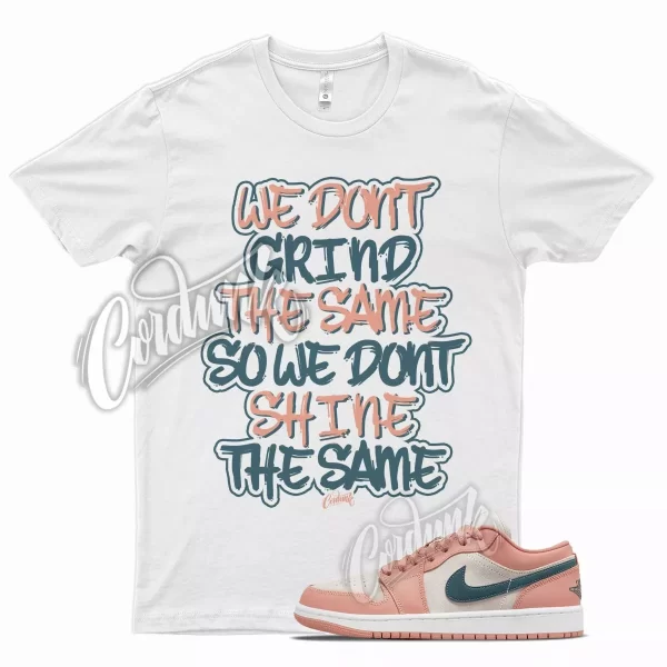 White GRIND T Shirt for Air J1 1 Low Light Madder Root Dark Teal Green Pink Jezsport.com