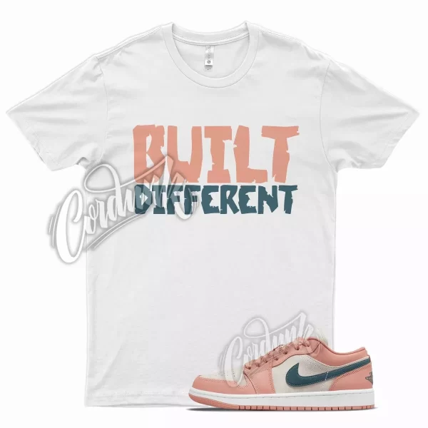 White BUILT T Shirt for Air J1 1 Low Light Madder Root Dark Teal Green Pink Jezsport.com