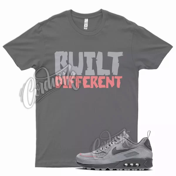 Grey BUILT T Shirt for Air Max 90 Surplus Wolf Cool Pink Salt Gray Jezsport.com