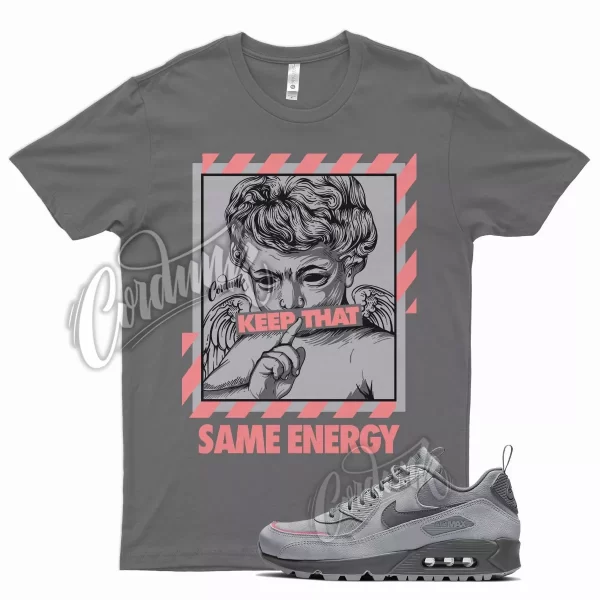 Grey ENERGY T Shirt for Air Max 90 Surplus Wolf Cool Pink Salt Gray Jezsport.com