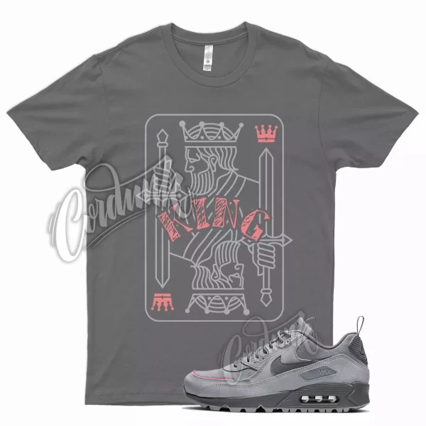 Grey KING T Shirt for Air Max 90 Surplus Wolf Cool Pink Salt Gray Jezsport.com