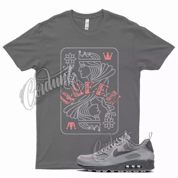 Grey QUEEN T Shirt for Air Max 90 Surplus Wolf Cool Pink Salt Gray Jezsport.com