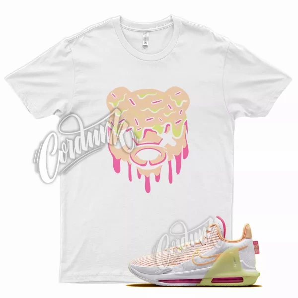 White DRIPPY T Shirt for N Lebron Witness 6 Melon Tint Pink Blast Lemon Twist Jezsport.com