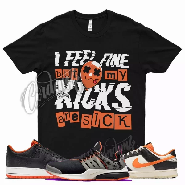 Black SICK V2 T Shirt for N Dunk Halloween Air Force 1 Presto Starfish Orange Jezsport.com