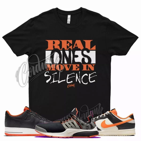 Black REAL T Shirt for N Dunk Halloween Air Force 1 Presto Starfish Orange Jezsport.com