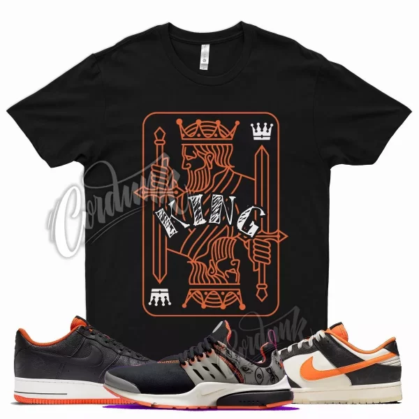 Black KING T Shirt for N Dunk Halloween Air Force 1 Presto Starfish Orange Jezsport.com