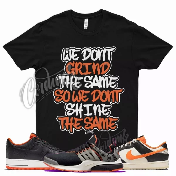 Black GRIND T Shirt for N Dunk Halloween Air Force 1 Presto Starfish Orange Jezsport.com