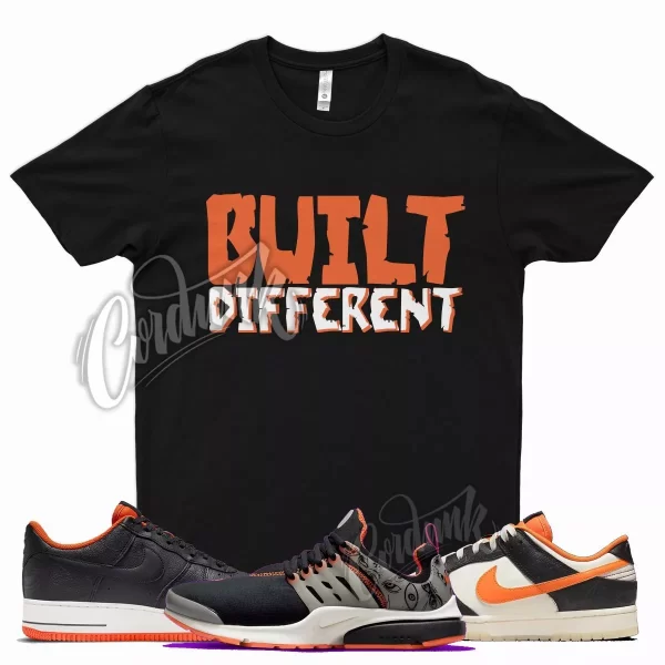 Black BUILT T Shirt for N Dunk Halloween Air Force 1 Presto Starfish Orange Jezsport.com