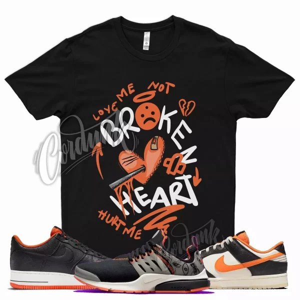 Black BROKEN T Shirt for N Dunk Halloween Air Force 1 Presto Starfish Orange Jezsport.com