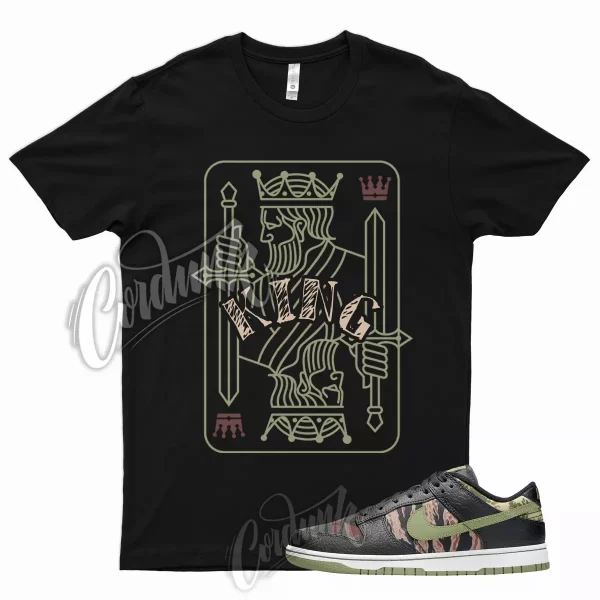 Black KING T Shirt for Oil Olive Green Total Orange Multi Camo SE Military Jezsport.com