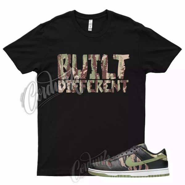 Black BUILT T Shirt for Oil Olive Green Total Orange Multi Camo SE Military Jezsport.com