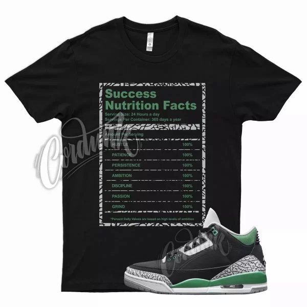 Black SUCCESS Shirt for Air J1 3 Pine Green Cement Grey White Stadium Noble Jezsport.com