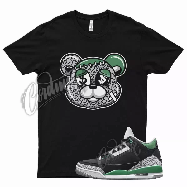 Black STITCH T Shirt for Air J1 3 Pine Green Cement Grey White Stadium Noble Jezsport.com