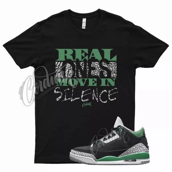 Black REAL T Shirt for Air J1 3 Pine Green Cement Grey White Stadium Noble Jezsport.com