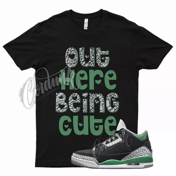 Black CUTE T Shirt for Air J1 3 Pine Green Cement Grey White Stadium Noble Jezsport.com