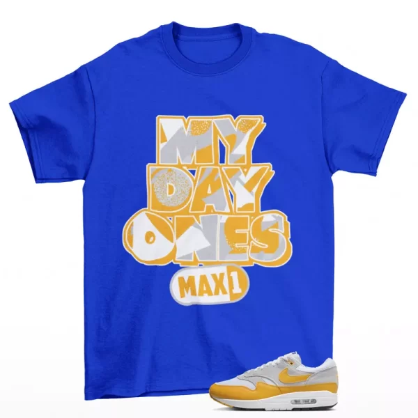 Day One Sneaker Shirt Blue to Match Air Max 1 University Gold FZ5808-100 Jezsport.com